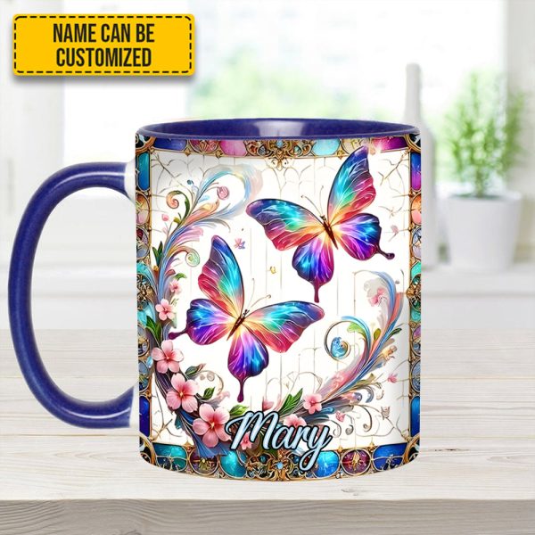 Beautiful Butterflies - Personalized Butterfly Accent Mug