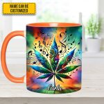 Personalized Music & Weed Vibes Accent Mug