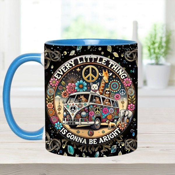 Every Little Thing Is Gonna Be Alright - Personalized Hippie Accent Mug
