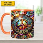Personalized Peace Symbol Accent Mug