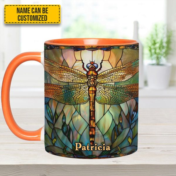 Dragonfly Dreams - Personalized Dragonfly Accent Mug