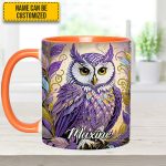 Whimsical Owl Diamond - Personalized Owl Accent Mug