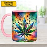Personalized Music & Weed Vibes Accent Mug