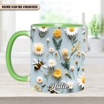 Floral Bee – Personalized Accent Mug