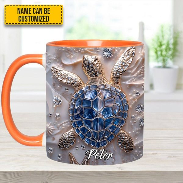 Unique Sea Turtle Personalized Accent Mug