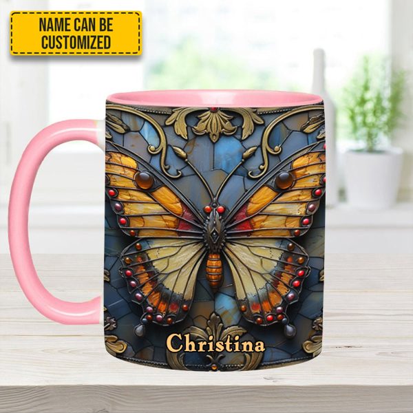 Butterfly Accent Mug - Personalized Accent Mug