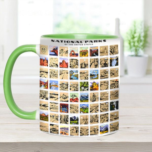 Us National Park Bucket List Accent Mug
