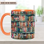 Personalized Bookshelf Mug – Cozy Library Lover’S Dream