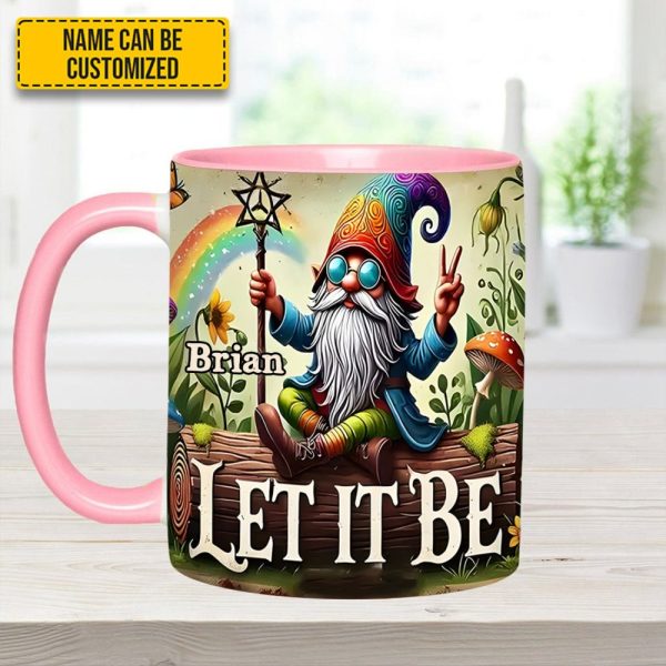 Let It Be Gnome – Personalized Hippie Accent Mug