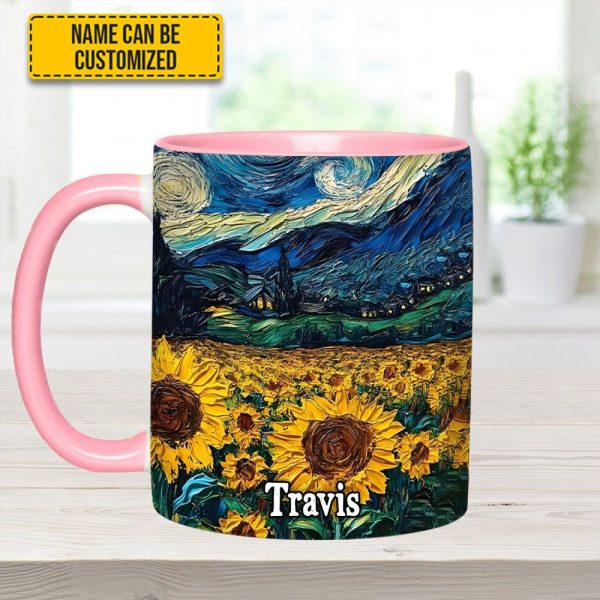 Starry Sunflowers – Personalized Accent Mug