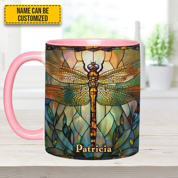 Dragonfly Dreams - Personalized Dragonfly Accent Mug
