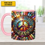 Personalized Peace Symbol Accent Mug