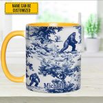 Bigfoot Sasquatch Print Forest Toile Funny - Personalized Accent Mug
