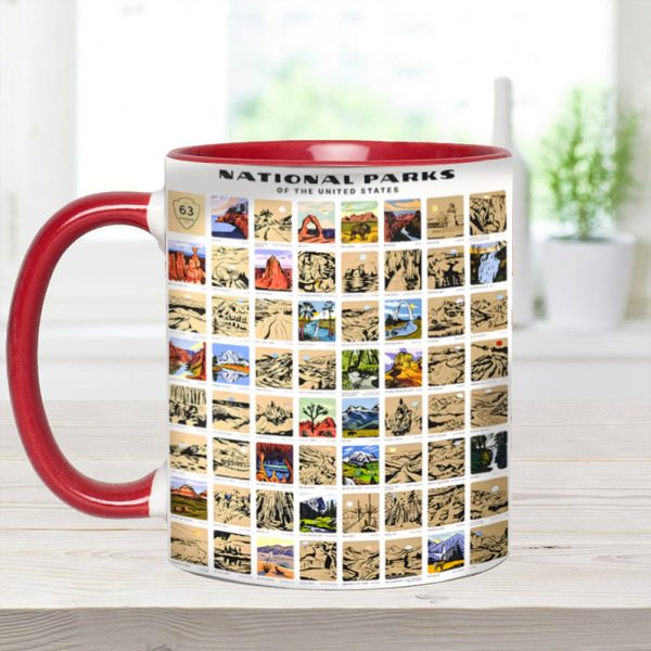 Us National Park Bucket List Accent Mug