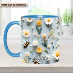 Floral Bee – Personalized Accent Mug