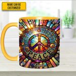 Personalized Peace Symbol Accent Mug