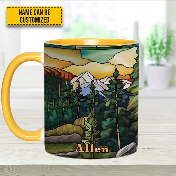 Personalized Mountains Accent Mug