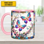 Beautiful Butterflies - Personalized Butterfly Accent Mug