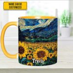 Starry Sunflowers – Personalized Accent Mug