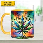 Personalized Music & Weed Vibes Accent Mug