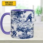 Bigfoot Sasquatch Print Forest Toile Funny - Personalized Accent Mug