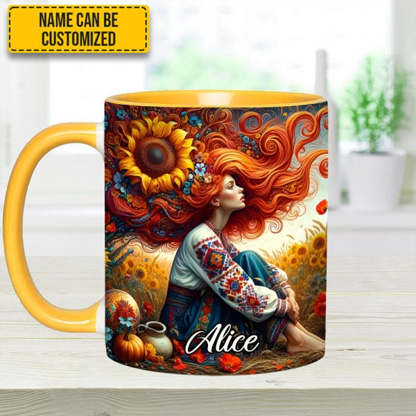 Hippie Girl - Personalized Hippie Accent Mug