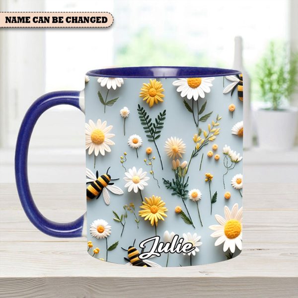 Floral Bee – Personalized Accent Mug