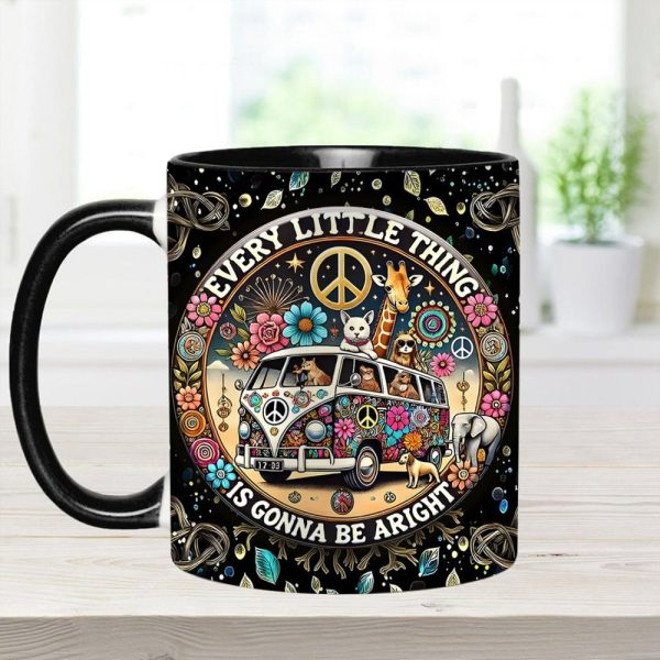 Every Little Thing Is Gonna Be Alright - Personalized Hippie Accent Mug