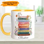 Book Lover’S Stack – Personalized Book Accent Mug