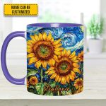 Starry Bloom – Personalized Sunflower Accent Mug