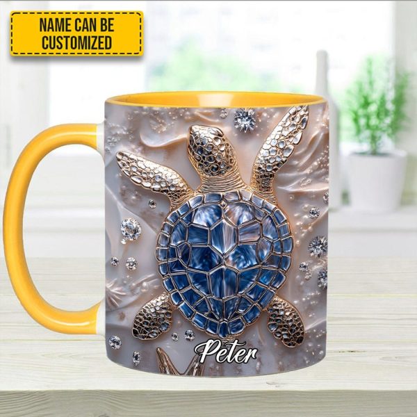 Unique Sea Turtle Personalized Accent Mug