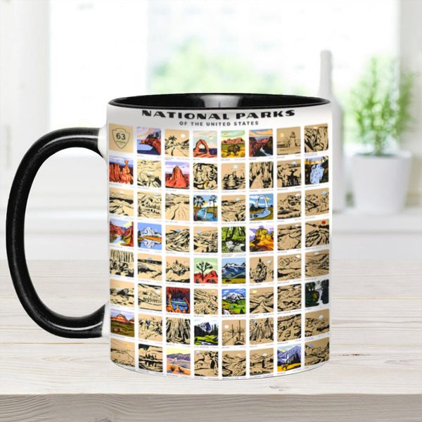 Us National Park Bucket List Accent Mug