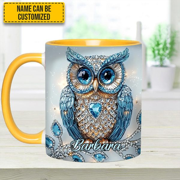 Blue Owl - Personalized Owl Accent Mug