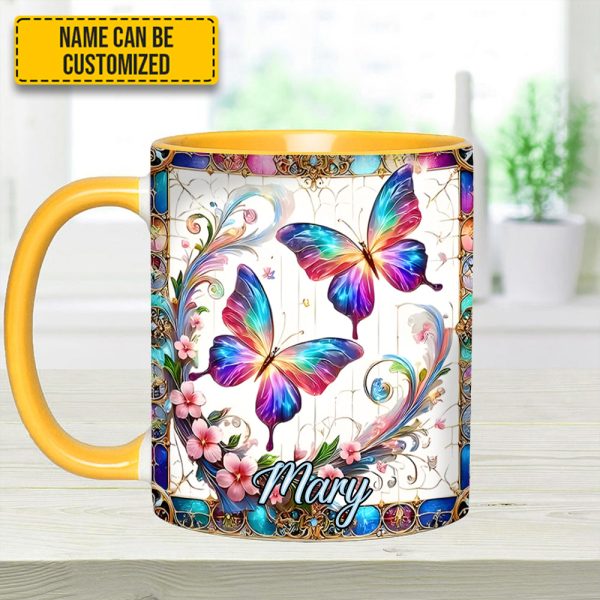 Beautiful Butterflies - Personalized Butterfly Accent Mug