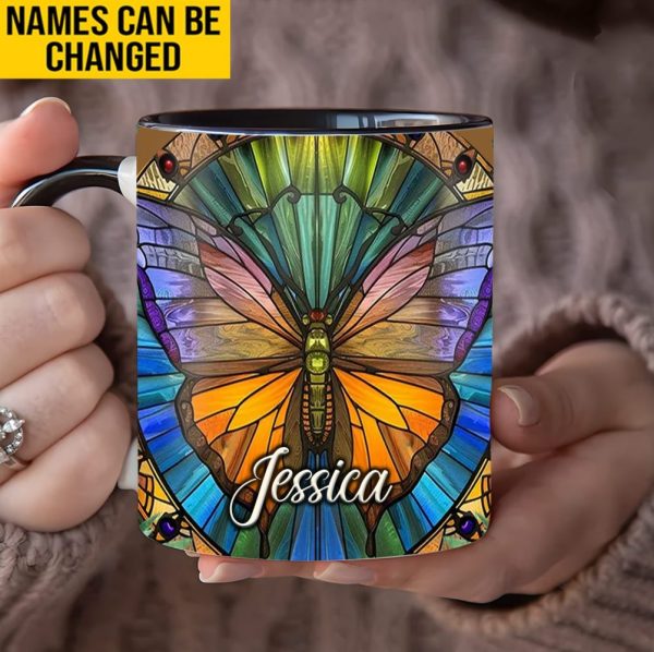 Personalized Vibrant Butterfly Accent Mug