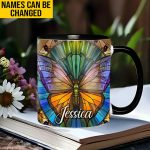 Personalized Vibrant Butterfly Accent Mug