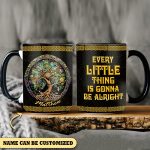 Tree Of Life Every Little Thing Is Gonna Be Alright   - Personalized Hippie Accent Mug