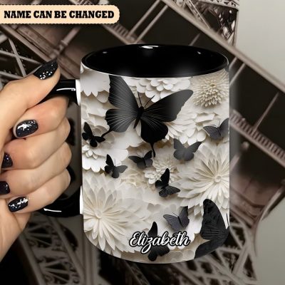 Butterfly Accent Mug - Personalized Accent Mug