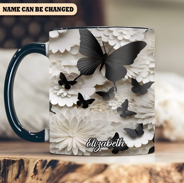 Butterfly Accent Mug - Personalized Accent Mug