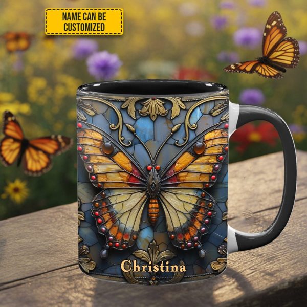 Butterfly Accent Mug - Personalized Accent Mug