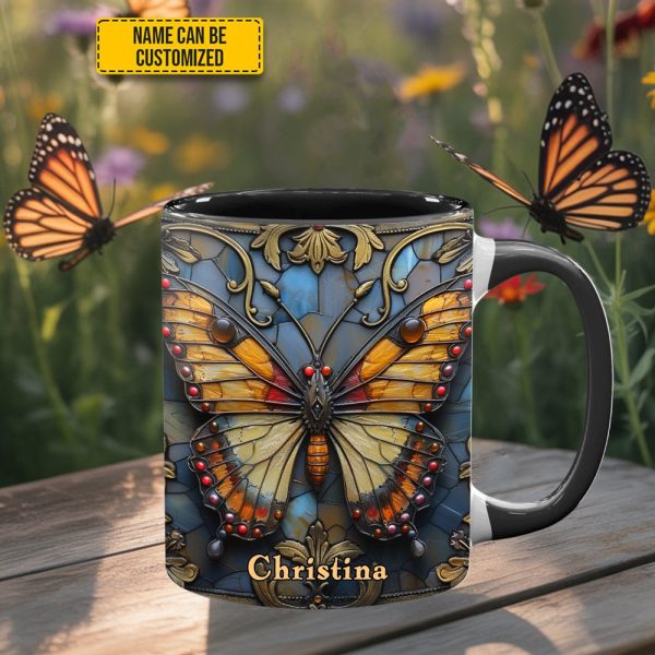 Butterfly Accent Mug - Personalized Accent Mug