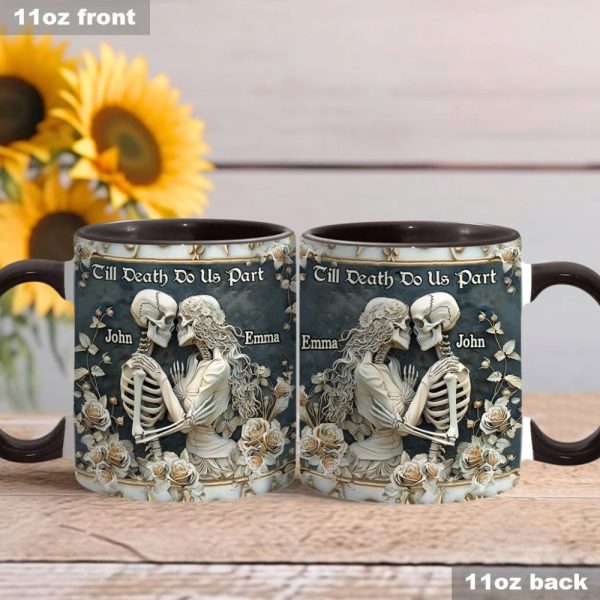 Till Death Do Us Part - Personalized Skull Accent Mug