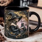 A Witch And Her Black Cat - Personalized Witch Accent Mug