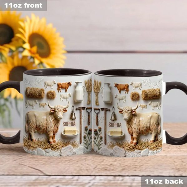 Highland Cows - Personalized Cow Accent Mug