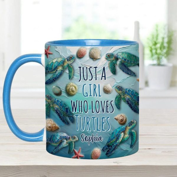 Turtle Lovers, Personalized Turtle Accent Mug