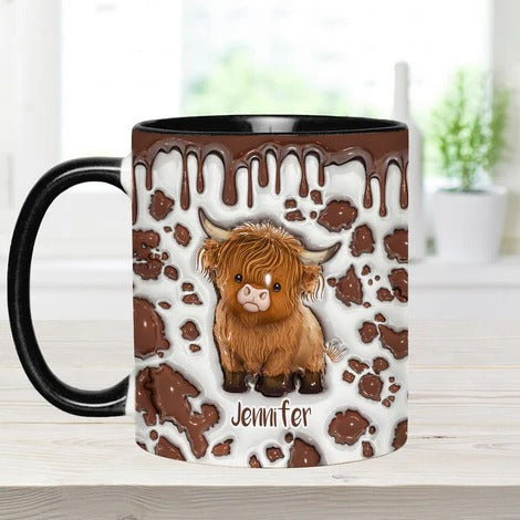 Just A Girl Who Loves Highland Cow - Personalized Cow Accent Mug