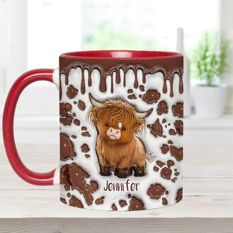 Just A Girl Who Loves Highland Cow - Personalized Cow Accent Mug