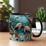 You And Me And The Sea, Personalized Turtle Accent Mug
