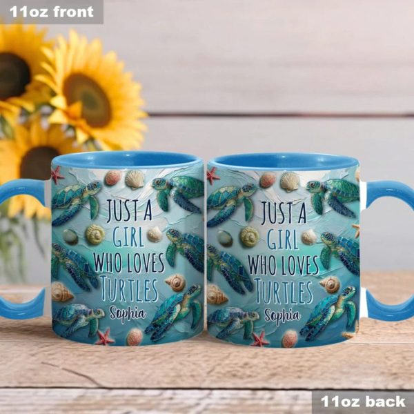 Turtle Lovers, Personalized Turtle Accent Mug