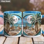 Beach Scene Turle Couple, Personalized Accent Mug